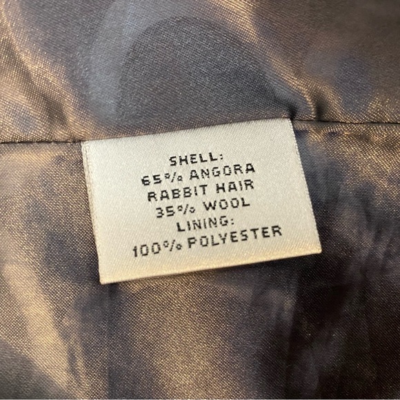 Angora/Wool Coat Preston & York Sz 6 Long Button Up Dark Grey Fully Lined - Picture 7 of 10